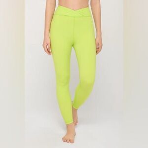 NWT Spiritual Gangster Evie Wrap Front 7/8 Leggings | Acid Lime 🍋‍🟩 Size Large